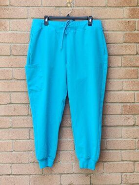 Mandala Scrub Jogger Pants XL Petite Turquoise